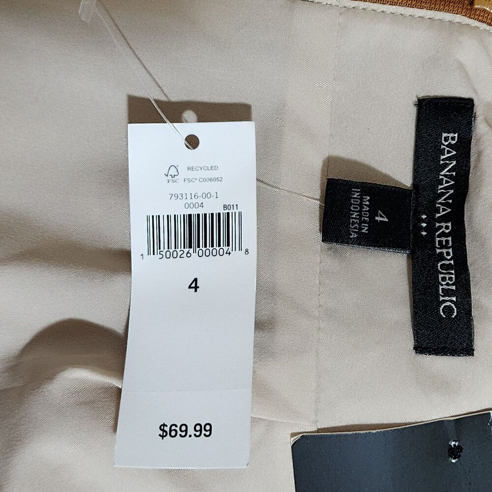 NWT Banana Republic Womens Wool Blend Mini Skirt Mustard Yellow Lined Sz 4 - Picture 6 of 8
